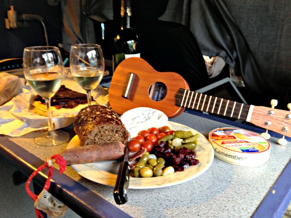 Dinner in our campervan in Etretat ,France